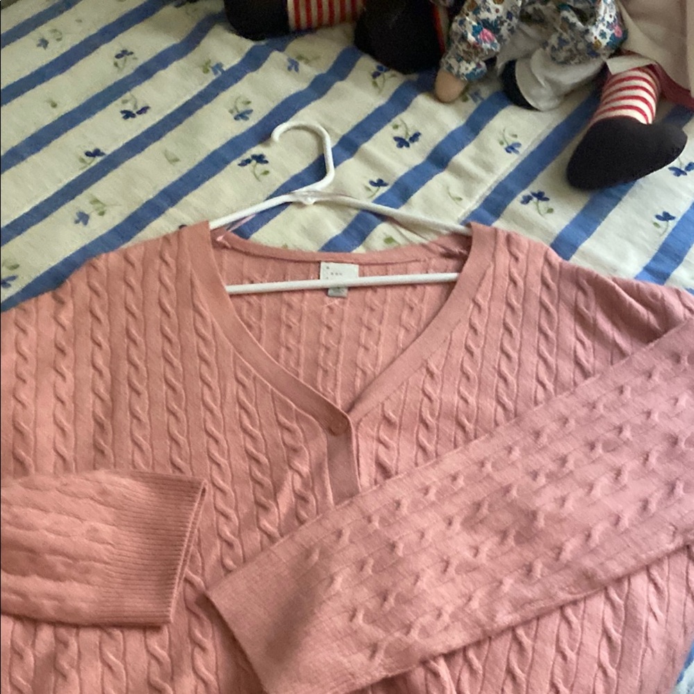 A New Day Pink Cable Knit Cardigan/ Brand new